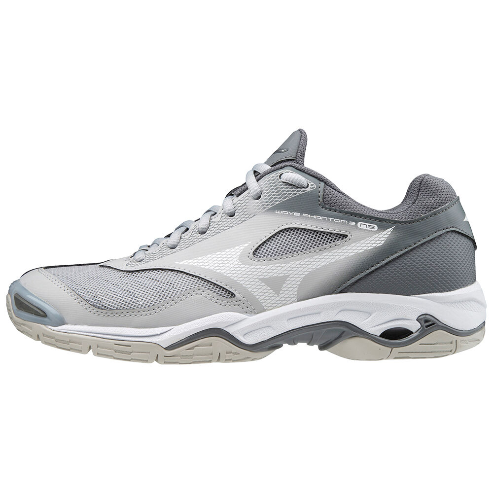 Scarpe da netball Mizuno Wave Phantom 2 Nb Donna - Bianche/Grigie - 45627-SIPK